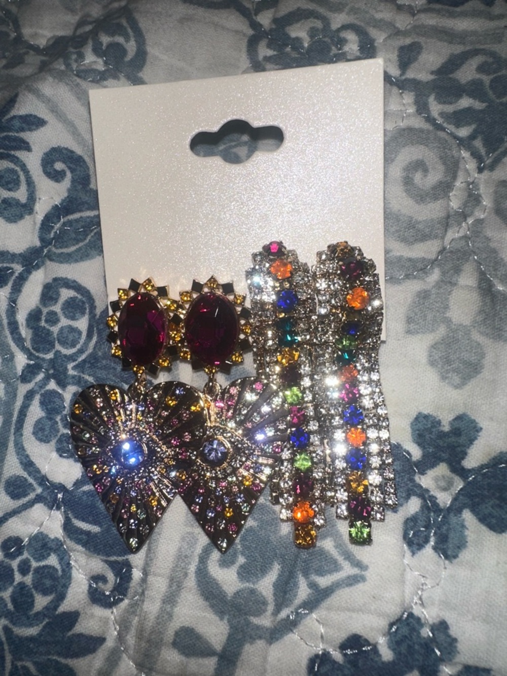 Bold Multicolor Crystal Drop Earrings - Women's Jewelry